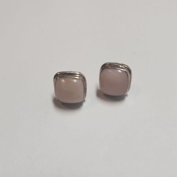The Genuine Gemstone Company Sterling Silver Square Stud Earrings - Picture 1 of 3